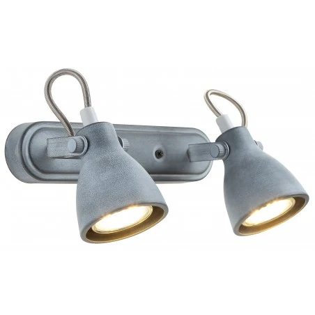 Lampy-sufitowe - podwójna lampa ścienno-sufitowa szaro matowa 2x40w gu10 ash 92-64400 candellux 