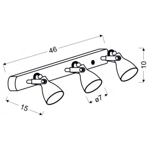 ASH LAMPA SUFITOWA LISTWA 3X40W GU10 SZARY MAT
