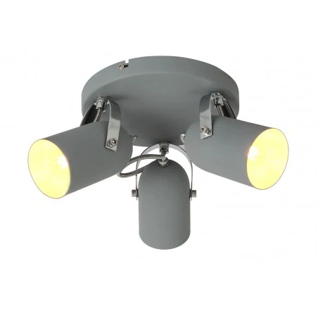 Lampy-sufitowe - lampa sufitowa szara trzypunktowa 3x40w e14 gray 98-66503 candellux 
