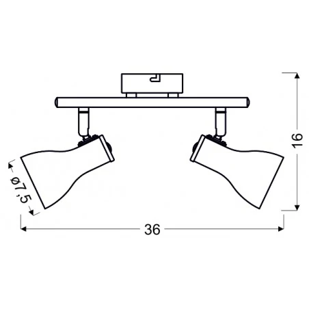 Lampy-sufitowe - szara listwa oświetleniowa podwójna 2xe14 92-66626 julie candellux 