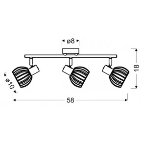 Lampy-sufitowe - oprawa ścienno-sufitowa biało-drewniana 3x40w e14 93-68095  atarri candellux 