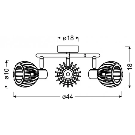 Lampy-sufitowe - lampa sufitowa - spirala biało - drewniana 3x25w e14 atarri 98-68125 candellux 