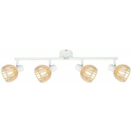 Lampy-sufitowe - poczwórna lampa sufitowa - listwa biało drewniana 4x25w e14  atarri 94-68101 candellux 