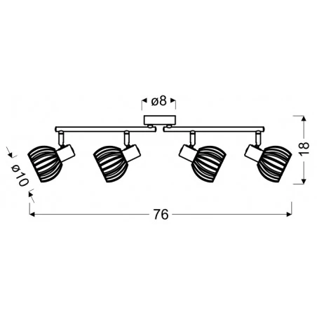 Lampy-sufitowe - poczwórna lampa sufitowa - listwa biało drewniana 4x25w e14  atarri 94-68101 candellux 