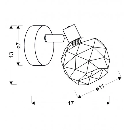 Kinkiety-do-salonu - kinkiet z ażurowym kloszem czarny/złoty e14 acrobat 91-66329 candellux 