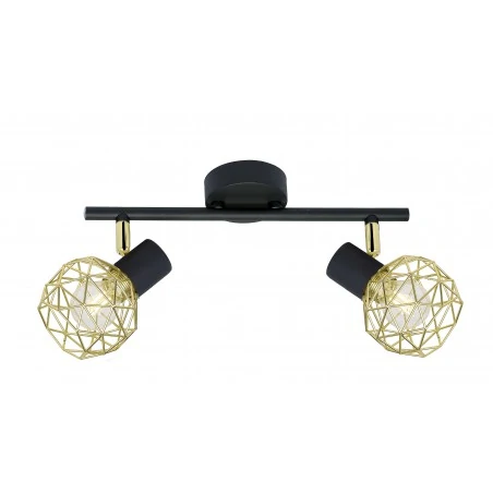 Kinkiety-do-salonu - lampa sufitowa z podwójnym kloszem w kolorze czarno-złotym e14 92-66336 acrobat candellux 