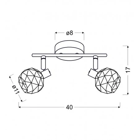 Kinkiety-do-salonu - lampa sufitowa z podwójnym kloszem w kolorze czarno-złotym e14 92-66336 acrobat candellux 