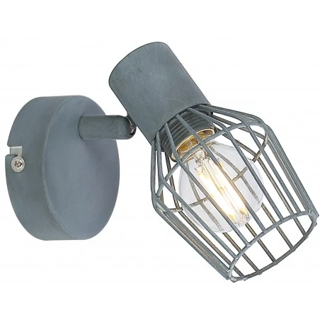 Kinkiety-do-salonu - industrialny szary kinkiet ażurowy e14 viking 91-68002 candellux 
