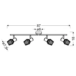 Lampy-sufitowe - listwa sufitowa industrial szara 4xe14 viking 94-68033 candellux 