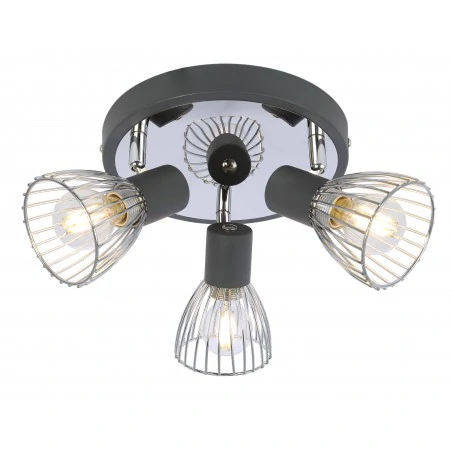Lampy-sufitowe - funkcjonalna lampa sufitowa czarno-chromowa 3x40w e14 modo 98-61546 candellux 