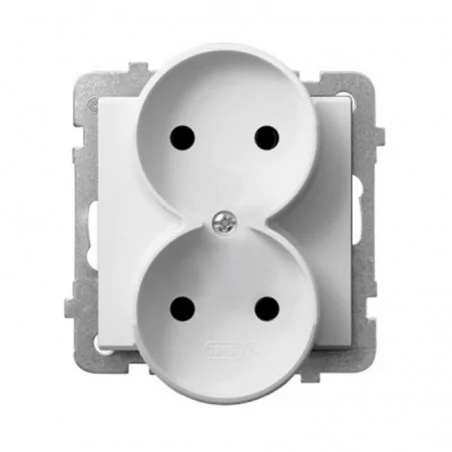 Gniazda-podwojne-podtynkowe - białe gniazdo podwójne bez uziemienia gp-2rr/m sonata ospel 