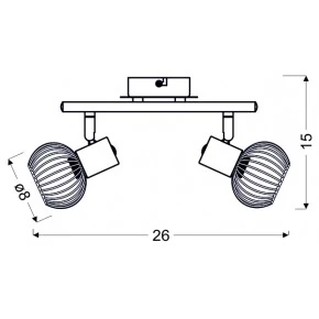 Lampy-sufitowe - spot oświetleniowy ażurowym kloszu 2x14e 40w 92-61843 oslo candellux 