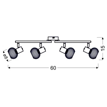 Lampy-sufitowe - lampa poczwórna biało-złota listwa 94-61812 oslo candellux 
