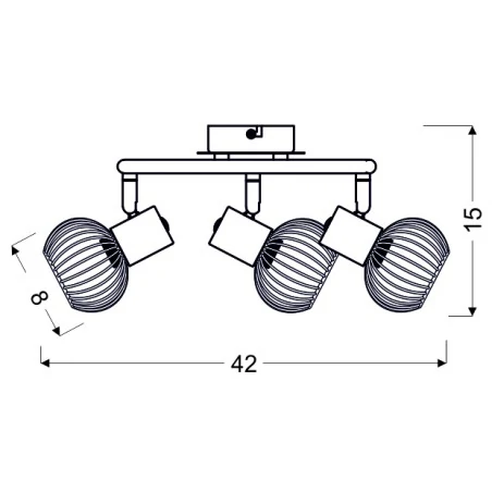 Lampy-sufitowe - czarno- chromowana lampa typu spirala 3xe14 98-61867 oslo candellux 