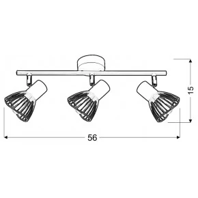 Lampy-sufitowe - lampa sufitowa - listwa biało chromowa 3x40w e14 fly 93-61973 candellux 