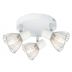 Lampy-sufitowe - delikatny plafon w kolorze biało chromowym 3x40w e14 fly 98-61980 candellux 