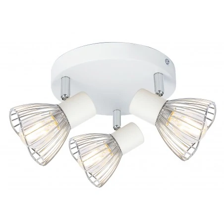 Lampy-sufitowe - delikatny plafon w kolorze biało chromowym 3x40w e14 fly 98-61980 candellux 