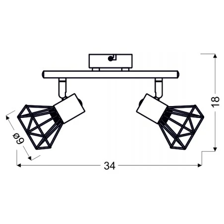 Lampy-sufitowe - efektowna lampa sufitowa listwa 2x40w e14 verve 92-60976 candellux 