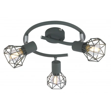 Lampy-sufitowe - lampa sufitowa potrójna spirala matowo szara 3x40w e14 verve 98-60990 candellux 