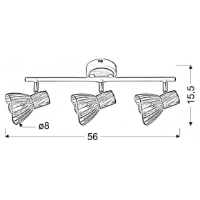 Lampy-sufitowe - lampa sufitowa - listwa biało - brązowa 3x25w e14 chile 93-61638 candellux 