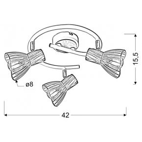 Lampy-sufitowe - lampa sufitowa potrójna spirala biały+drewniany e14 3xmax.25w chile 98-61652 candellux 