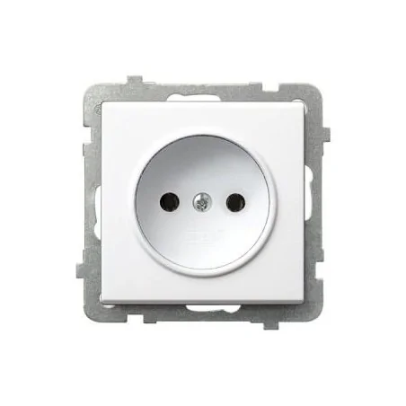 Gniazda-pojedyncze-podtynkowe - białe gniazdo wtyczkowe bez uziemienia pojedyncze sonata gp-1r/m/00 ospel 