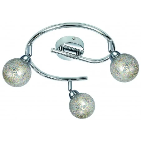 Lampy-sufitowe - lampa sufitowa na 3 żarówki w gwiadki g9 3x4w chrom kaleidoscope 98-61577 spirala candellux 