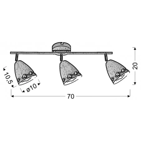 Lampy-sufitowe - lampa sufitowa listwa o ruchomych kloszach 3x40w e14 coty 93-67142 candellux 
