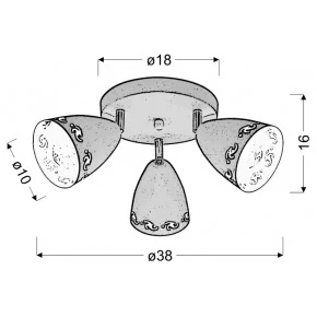 Lampy-sufitowe - trzypunktowy plafon biało matowy 3x40w e14 coty 98-67135 candellux 