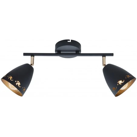 Lampy-sufitowe - czarna lampa sufitowa o delikatnych wycięciach 2x40w e14 coty 92-67166 candellux 
