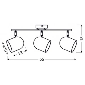 Lampy-sufitowe - szaro matowy spot oświetleniowy 3x40w e27 azuro 93-63229 candellux 