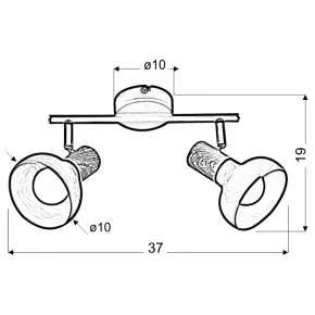 Lampy-sufitowe - lampa sufitowa listwa biała 2x40w e14 puerto 92-62659 candellux 