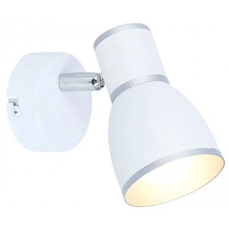 Kinkiety-do-salonu - klasyczny kinkiet biały z dodatkami chromu 1x40w e14 fido 91-63366 candellux 