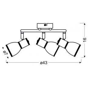 FIDO LAMPA SUFITOWA SPIRALA 3X40W E14 BIAŁY+CHROM