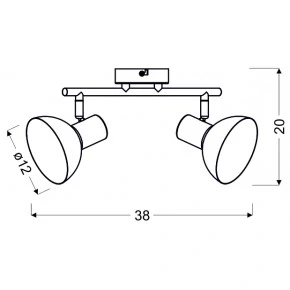 Lampy-sufitowe - czarno-złota listwa oświetleniowa loft 2x40w e27 diso 92-63427 candellux 