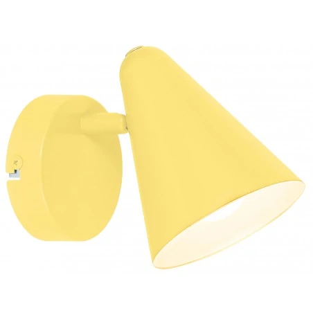 Kinkiety-do-salonu - żółty kinkiet metalowy stożek e14 40w 91-68774 amor candellux 