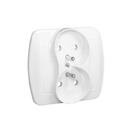 Gniazda-podwojne-podtynkowe - białe gniazdo podwójne z uziemieniem agz2/11 simon akord kontakt-simon 