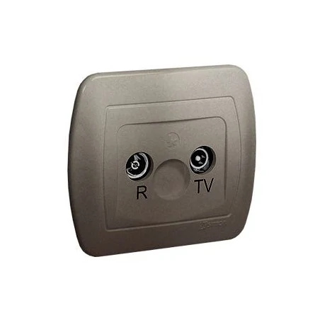 Gniazda-antenowe - satynowe gniazdo antenowe r-tv przelotowe aa10/29 simon akord kontakt-simon 