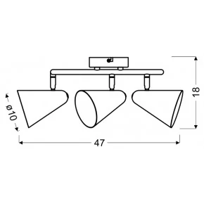 Lampy-sufitowe - lampa sufitowa potrójna szary mat na żarówki e14 3x40w amor 98-63359 candellux 