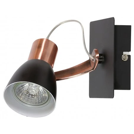 Kinkiety-do-salonu - lampa ścienna miedź + czarny mat 1x50w gu10 markus 91-35554-m candellux 