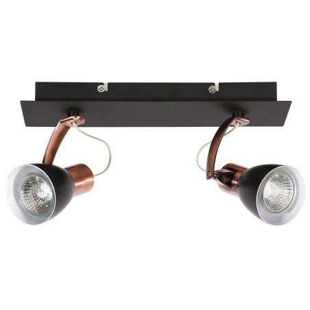 Lampy-sufitowe - lampa sufitowa listwa dwupunktowa miedziano-czarna 2x50w gu10 markus 92-37442-m candellux 