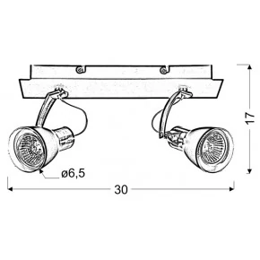 Lampy-sufitowe - lampa sufitowa listwa dwupunktowa miedziano-czarna 2x50w gu10 markus 92-37442-m candellux 