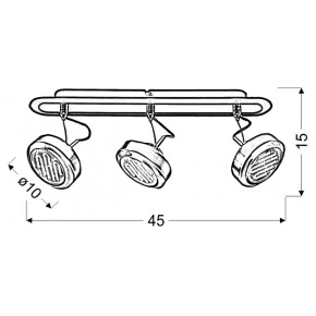 Lampy-sufitowe - trzypunktowa lampa ścienna - listwa chromowa 3x9w gx53 earth 93-15801 candellux 