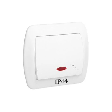 Wylaczniki-schodowe - biały włącznik schodowy z podświetleniem bryzgoszczelny ip44 aw6bl/11 simon akord kontakt-simon 