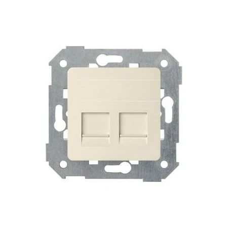 Pokrywy-do-gniazd - beżowa pokrywa gniazd teleinformatycznych na keystone płaska podwójna 82006-31 simon 82 kontakt-simon 