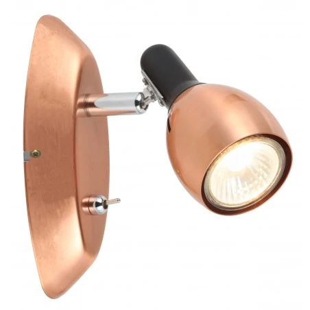 Kinkiety-do-salonu - miedziany kinkiet z ruchomym kloszem 1x50w gu10 cross 91-32768 candellux 