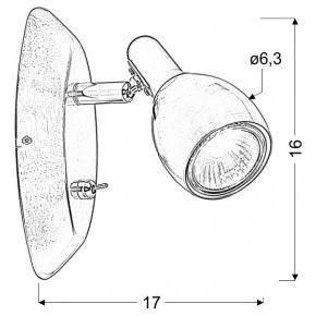 Kinkiety-do-salonu - miedziany kinkiet z ruchomym kloszem 1x50w gu10 cross 91-32768 candellux 