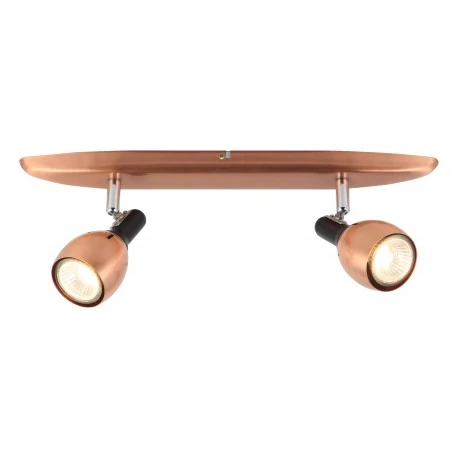 Lampy-sufitowe - lampa sufitowa dwupunktowa listwa miedziana 2x50w gu10 cross 92-32775 candellux 