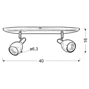 CROSS LAMPA SUFITOWA LISTWA 2X50W GU10 MIEDZIANY