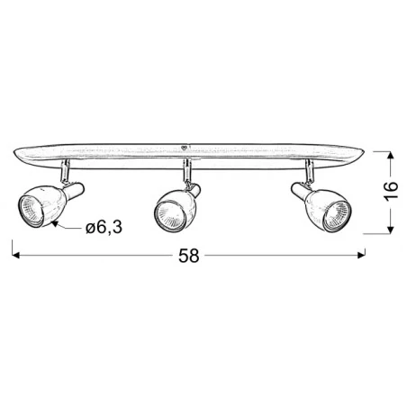 Lampy-sufitowe - listwa ścienna potrójna miedziana 3x50w gu10 cross 93-32782 candellux 